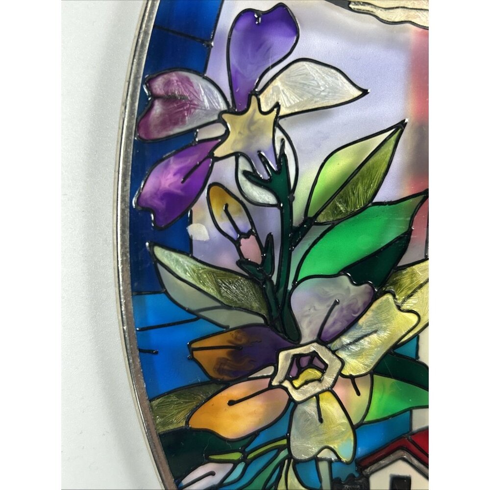 Amia Sun Catcher Floral Lighthouse Oval Hanging Decor Nautical Coastal Beach - Picture 4 of 8